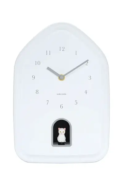 Nástenné hodiny so zvukom Karlsson Modern Kitty 20 x 29 cm
