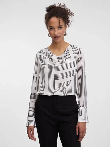 Bílá vzorovaná halenka ORSAY