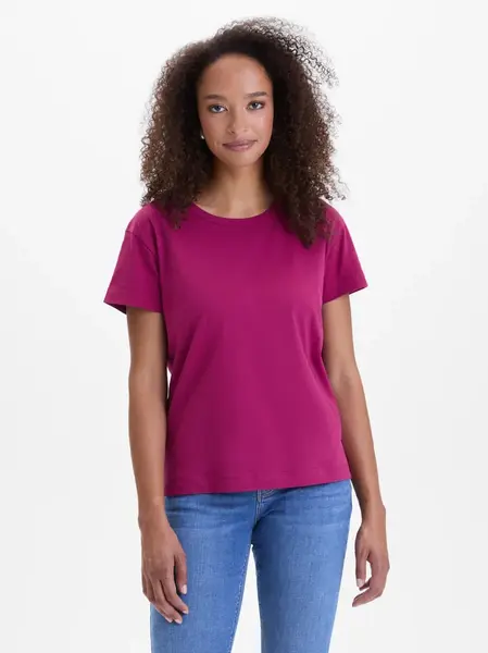 Tmavorůžové dámské tričko s krátkým rukávem