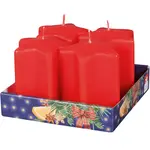 Svíčka hvězda d6,5x8 cm 4 ks