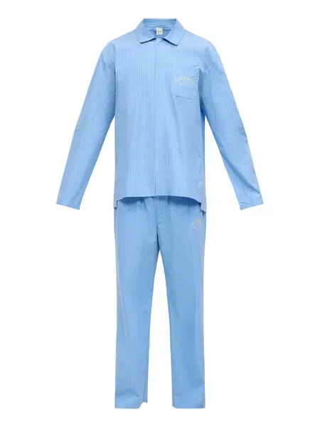 Calvin Klein Underwear Dlhé pyžamo 'HERITAGE'  námornícka modrá / svetlomodrá