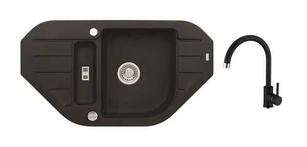 Alveus - Set drezu Niagara 60 a batérie Kati, s ovládaním odpadu, carbon SETA25923