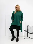 Plus size tunika v tmavě zelené barvě