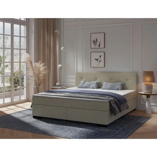 MID.YOU POSTEL BOXSPRING, 180/220 cm, béžová