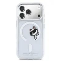 Zadní kryt Karl Lagerfeld IML Choupette Peekaboo MagSafe pro Apple iPhone 17 Pro, transparentní