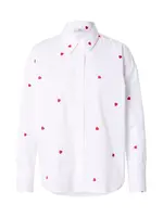 JDY Blúzka  červená / biela