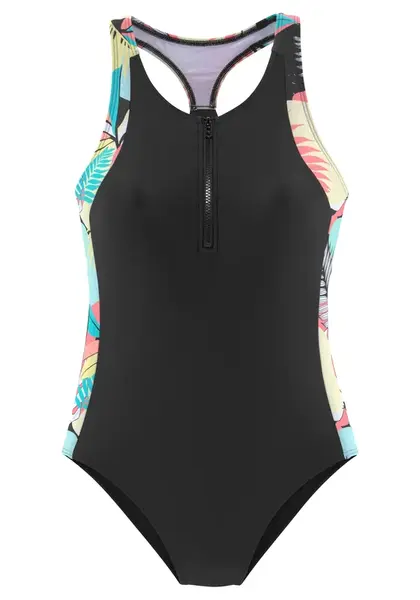 LASCANA ACTIVE Športové jednodielne plavky  zmiešané farby / čierna