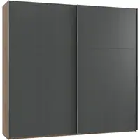 MID.YOU SKŘÍŇ S POSOUVACÍMI DVEŘMI, barvy grafitu, barvy dubu, 250/236/65 cm