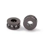 Brass Micro Pave Cubic Zirconia Beads