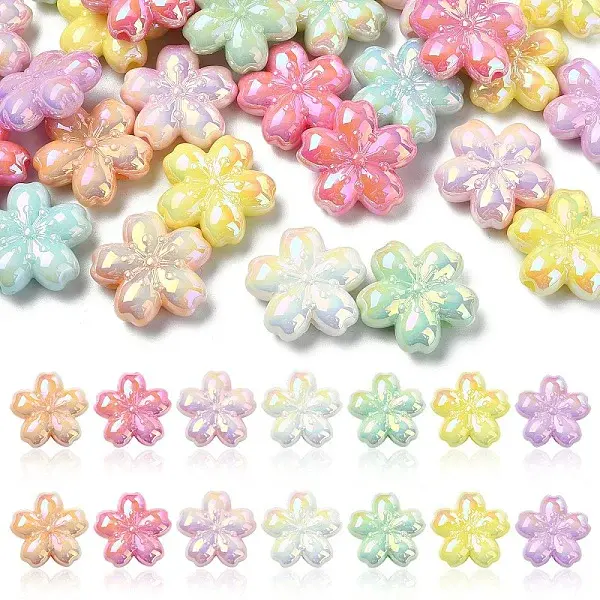 30Pcs UV Plating Opaque Acrylic Beads