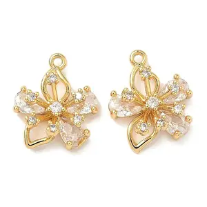 Brass Micro Pave Cubic Zirconia Pendants