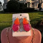 Brass Enamel Stud Earrings