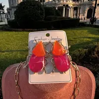 Brass Enamel Stud Earrings