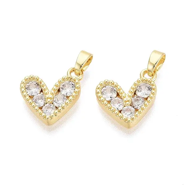 Brass Micro Pave Cubic Zirconia Pendants