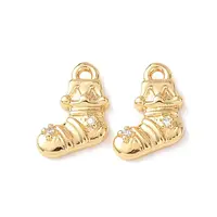 Brass Micro Pave Clear Cubic Zirconia Pendants