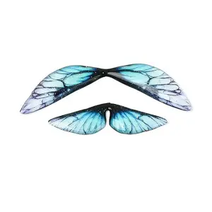 2Pcs Transparent Epoxy Resin Butterfly Wings Cabochons