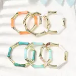 Plating Resin Beads Stretch Bracelets for Women