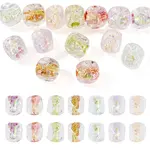 14Pcs 7 Colors Handmade Foil Lampwork Beads