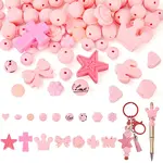 92Pcs Transparent Silicone Focal Beads