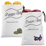 2Pcs 2 Styles Printed Cotton Cloth Storage Bags