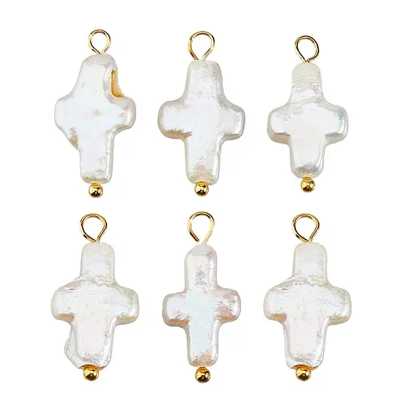 6Pcs Natural Keshi Pearl Pendants