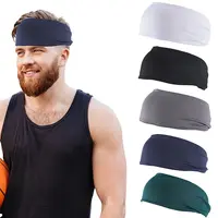 5Pcs 5 Colors 95% Polyester & 5% Spandex Yarns Exercise Elastic Headbands