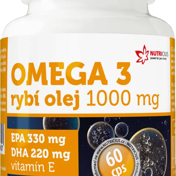 NUTRICIUS Omega 3 Rybí olej 1000mg EPA330mg/DHA220mg 60 kapslí