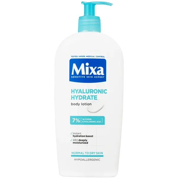 MIXA Hyaluronic Hydrate intenzivní hydratační tělové mléko pro normální a suchou pokožku 400 ml