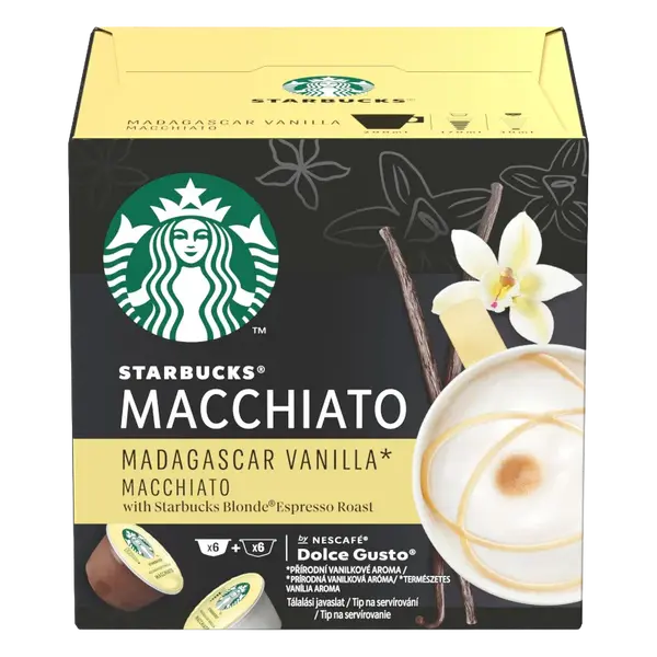 STARBUCKS ® Madagaskar Vanilla Latte Macchiato, kávové kapsle 12 ks