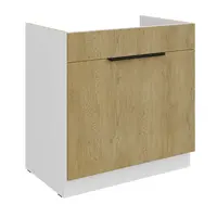 Spodní skříňka pod dřez Cremona 80 ZL 1S BB - Premium Box Barva korpusu: Černá, Barva dvířek: Dub Cremona