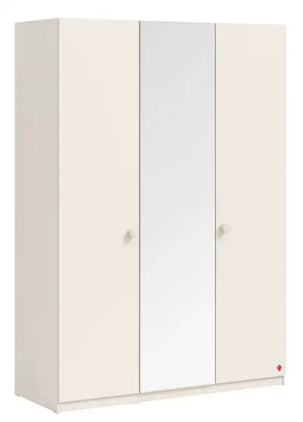 Třídveřová šatní skříň se zrcadlem vendella - béžová