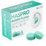 HASPRO Mold6 silikonové špunty do uší, mátové 6 párů 12 ks