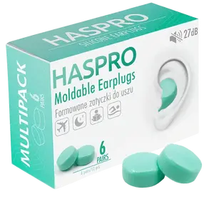 HASPRO Mold6 silikonové špunty do uší, mátové 6 párů 12 ks