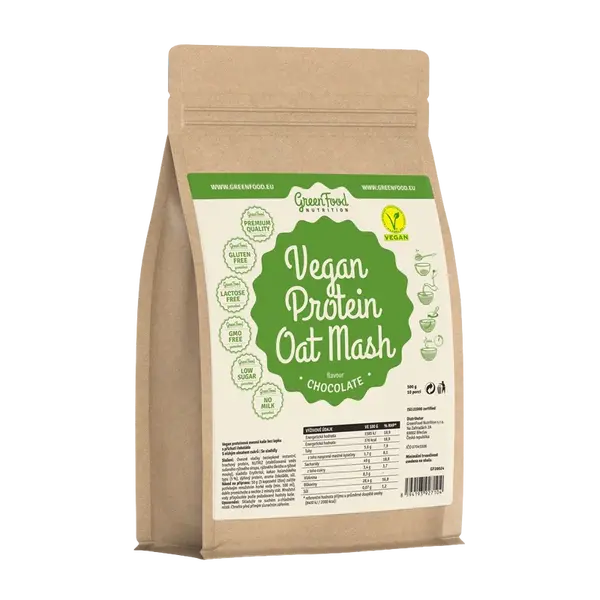 PROTEINOVÁ KAŠE GreenFood Nutrition Vegan Protein Oat Mash - chocolate 500 g