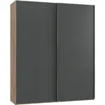 MID.YOU SKŘÍŇ S POSOUVACÍMI DVEŘMI, barvy grafitu, barvy dubu, 200/236/65 cm