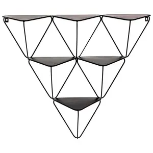 NÁSTĚNNÝ REGÁL, černá, 72/63/22 cm