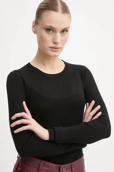 Vlněné tričko s dlouhým rukávem Day Birger et Mikkelsen Mariana černá barva, DAY65243602