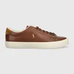 Kožené tenisky Polo Ralph Lauren Longwood hnědá barva