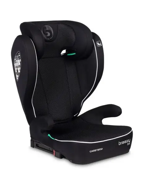 Detská autosedačka Breezy 2v1 s isofixom, 100-150 cm, čierna