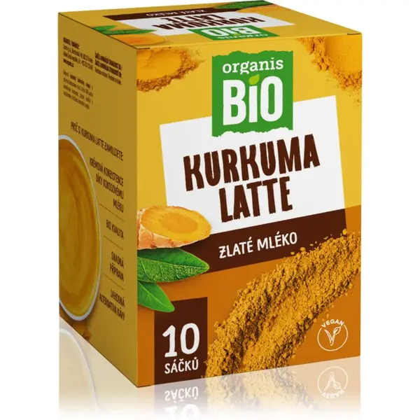 Organis Kurkuma Latte BIO prášek na přípravu nápoje bez laktózy 10x28 g