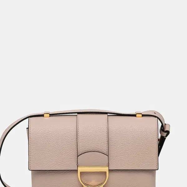 Kožená kabelka Coccinelle béžová barva