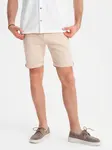Ombre Men's denim classic shorts with rolled up leg - cream