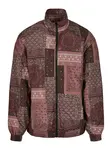 Urban Classics Prechodná bunda  tmavohnedá / farba lesného ovocia / biela