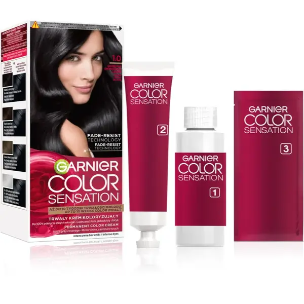 Garnier Color Sensation barva na vlasy odstín 1.0 Głęboka Onyksowa Czerń 1 ks
