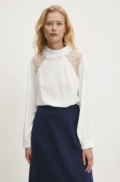 Halenka Answear.LAB dámská, bílá barva, hladká