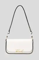 Kožená kabelka Karl Lagerfeld K/SIGNATURE modrá barva, A1W30039