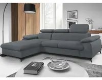Rohová sedacia súprava Scala, ocelovo šedá látka, ľavý roh%