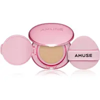 AMUSE Dew Power Vegan Cushion dlouhotrvající make-up v houbičce pro rozjasnění a vyhlazení pleti odstín 03 Honey 15 g