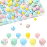 90Pcs 9 Styles Round Silicone Beads