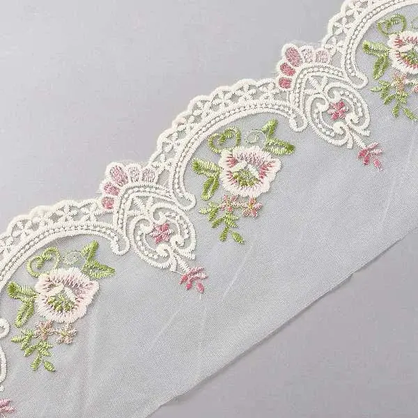 Polyester Flower Lace Trim Ribbon